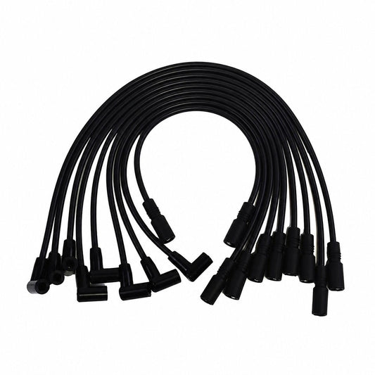 5 Star Speed Silicone Spark Plug Wire Set Compatible with Chevy GMC Vortec 5.0L 5.7L 305 350 5700 1996-2003, 8.0mm Black HEI Ignition Wires with 90 Degree Spark Plug Boots
