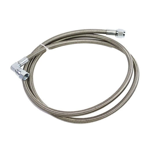 5 Star Speed 60 Inch Steel Braided Turbo Oil Feed Line Compatible with -4AN Turbocharger Oil Feed Systems, Teflon Core Hose, Straight and 90 Degree Hose Ends