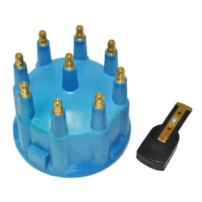 5 Star Speed Pro Billet & Ready to Run Cap and Rotor Kit 8-Cylinder Male Terminal Blue