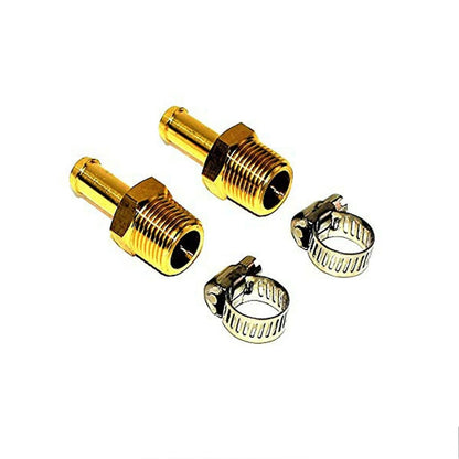 5 Star Speed 3/8" NPT to 3/8" Hose Fuel Line Fitting Kit with Hose Clamps