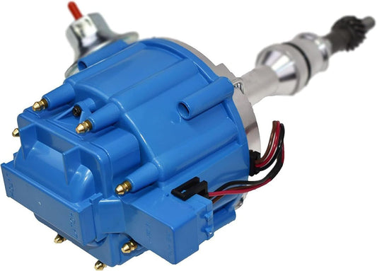 5 Star Speed HEI Distributor Kit Compatible with Ford 351W Windsor V8 Engines with 8.0mm Spark Plug Wires Blue