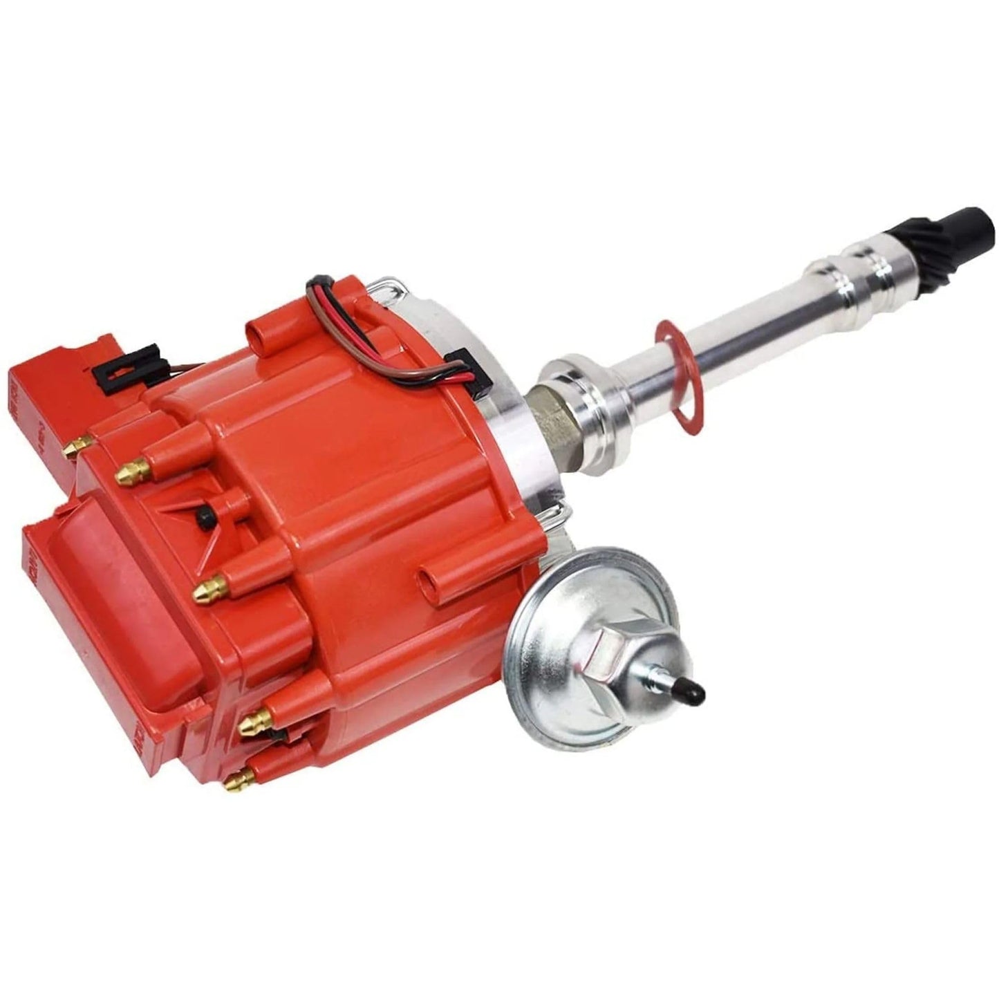 5 Star Speed HEI Distributor Kit Compatible with Chevy GM Small Block SBC 283 305 307 327 350 400 with 8.0mm Under Exhaust Spark Plug Wires Red Cap