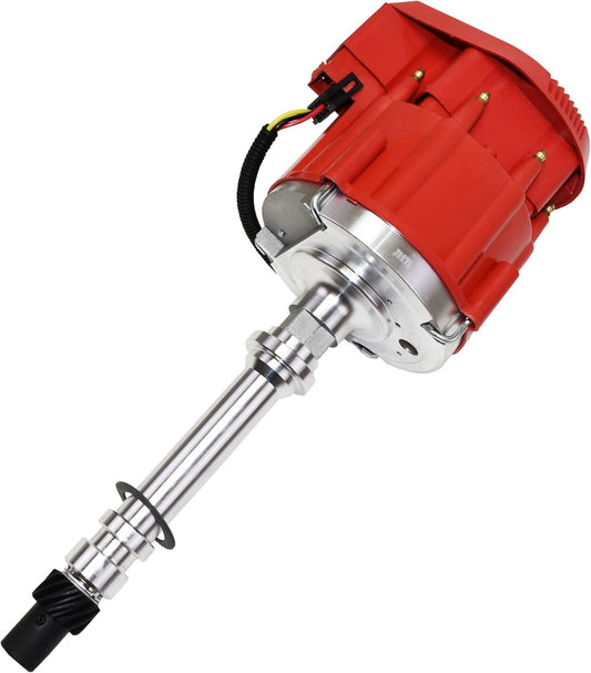 5 Star Speed Marine HEI Distributor Compatible with Chevy V8 305 307 327 350 454 502 Mercruiser Engines with 65K Coil, Red Cap