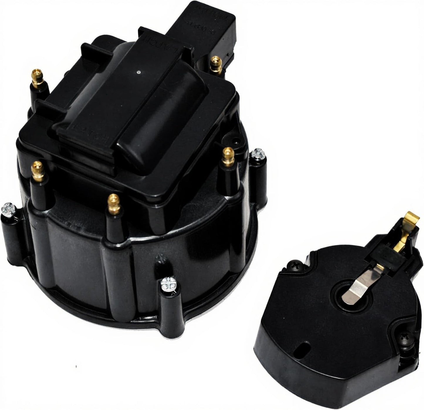 5 Star Speed HEI Distributor Cap, Rotor, and Coil Cover Kit Compatible with GM Style V6 (Black)