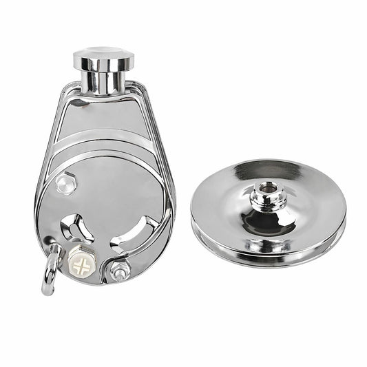 5 Star Speed Chrome Power Steering Pump & Single Groove Pulley Compatible with Saginaw GM Hot Rod Applications