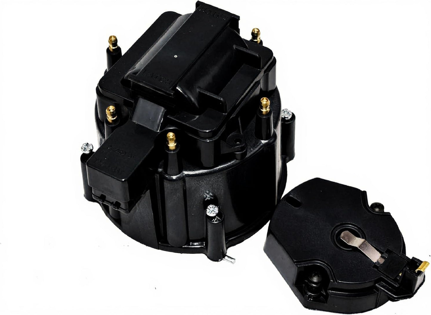 5 Star Speed HEI Distributor Cap, Rotor, and Coil Cover Kit Compatible with GM Style V6 (Black)