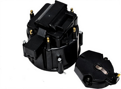 5 Star Speed HEI Distributor Cap, Rotor, and Coil Cover Kit Compatible with GM Style V6 (Black)