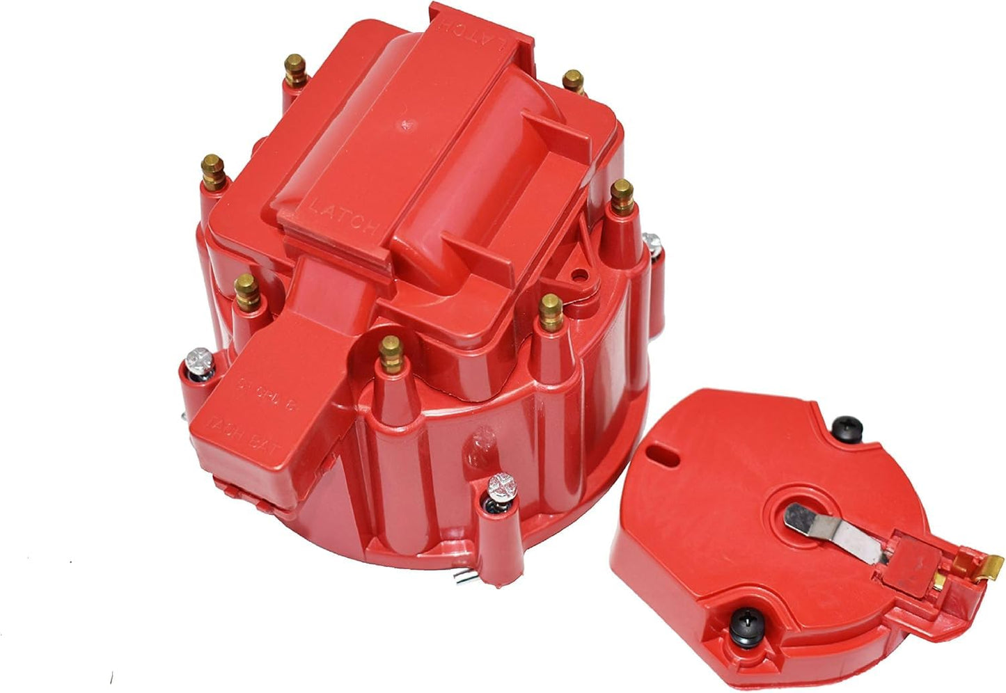 5 Star Speed HEI Distributor Cap, Rotor, and Coil Cover Kit Compatible with GM Style V8 (Red)
