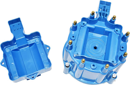 5 Star Speed HEI Distributor Cap, Rotor, and Coil Cover Kit Compatible with GM Style V8 (Blue)