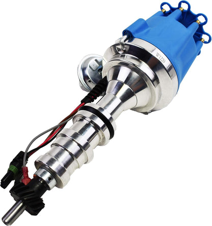5 Star Speed Pro Series Ready to Run R2R Distributor Compatible with Ford FE 330 352 360 390 406 410 427 428 V8 Engine Blue Cap