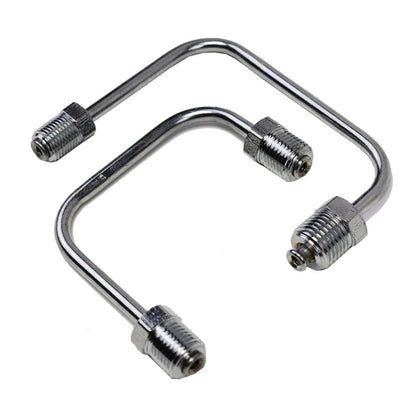 5 Star Speed Bottom Mount Proportioning Valve Line Kit Steel Chrome Compatible with 9/16 and 1/2 Ports