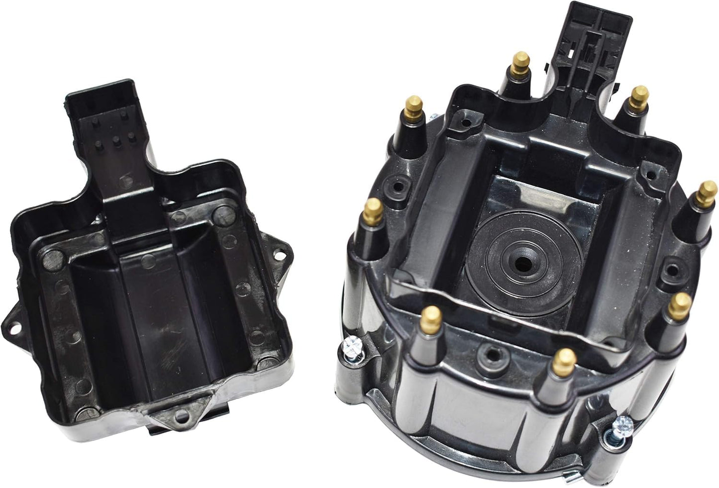 5 Star Speed HEI Distributor Cap, Rotor, and Coil Cover Kit Compatible with GM Style V8 (Black)