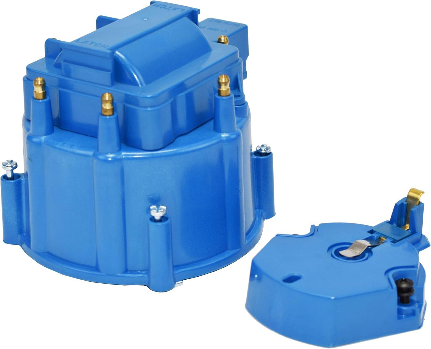 5 Star Speed HEI Distributor Cap, Rotor, and Coil Cover Kit Compatible with GM Style V6 (Blue)
