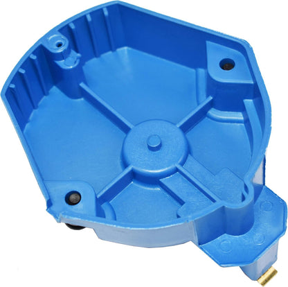 5 Star Speed HEI Distributor Cap, Rotor, and Coil Cover Kit Compatible with GM Style V6 (Blue)