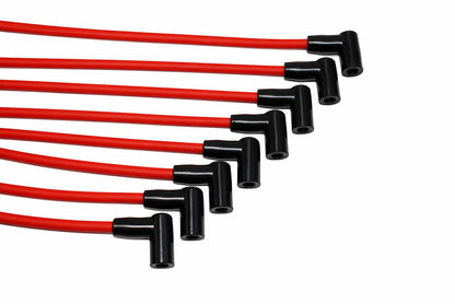 5 Star Speed 8.0mm Over Valve Cover Spark Plug Wire Set Compatible with SBC Chevy GMC 283 305 307 327 350 400 HEI Red