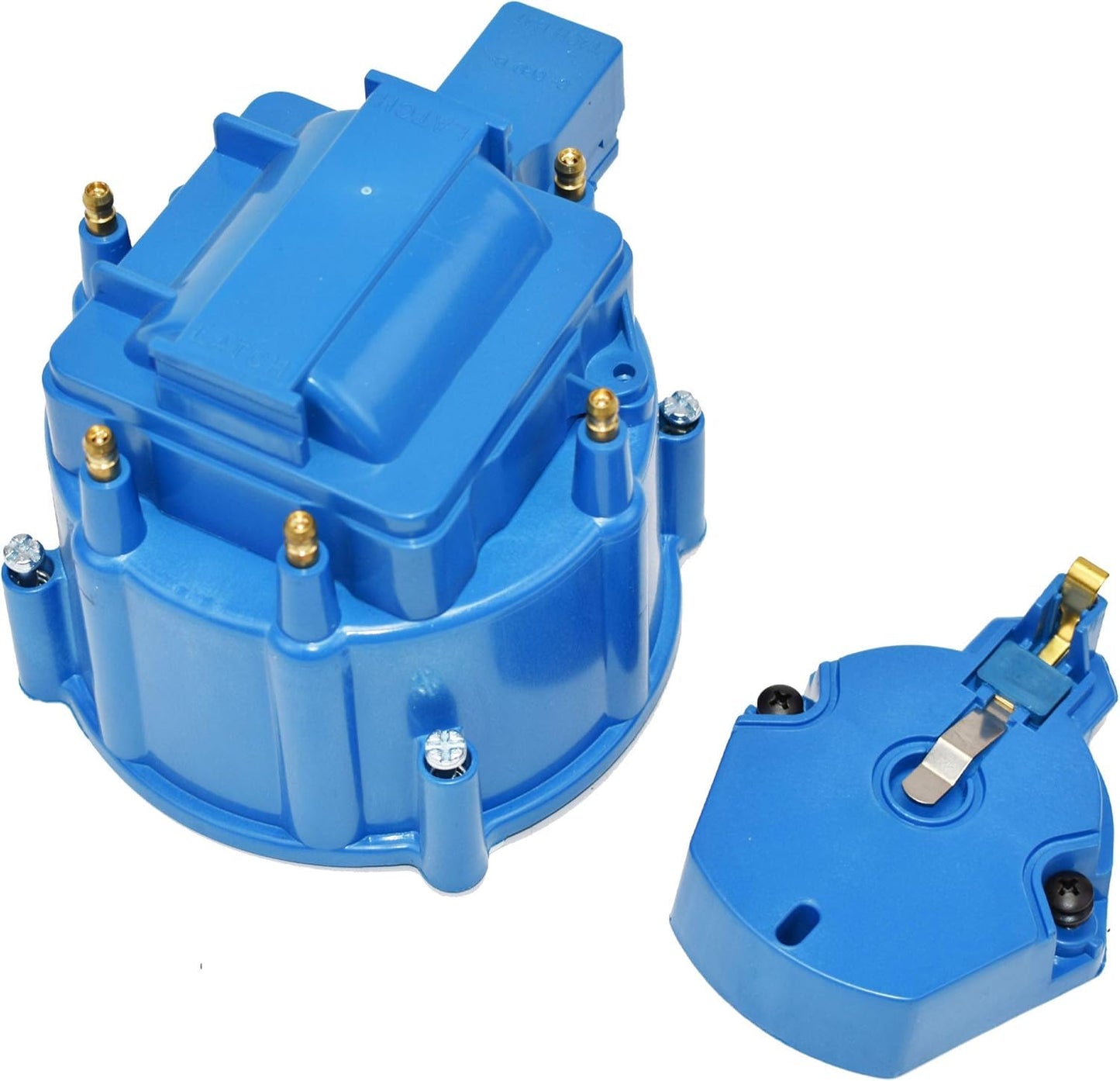 5 Star Speed HEI Distributor Cap, Rotor, and Coil Cover Kit Compatible with GM Style V6 (Blue)