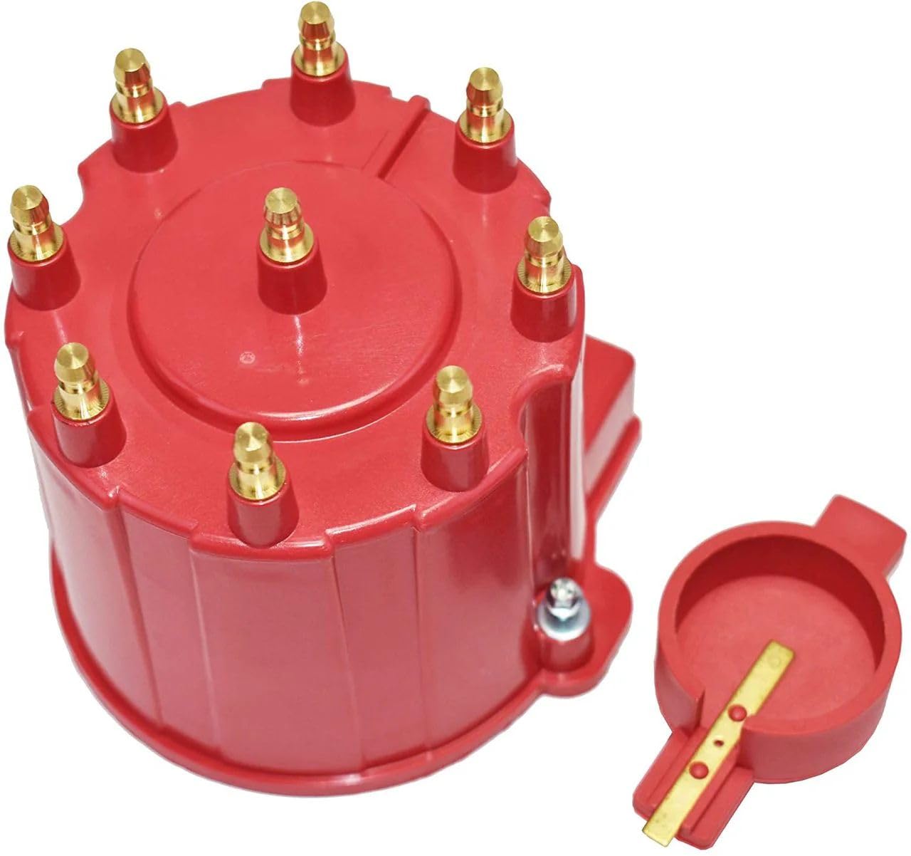 5 Star Speed 8-Cylinder EFI Distributor Cap and Rotor Kit Compatible with GM 454 305 350 Red
