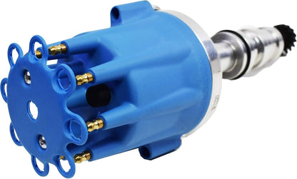 5 Star Speed Pro Series Ready to Run R2R Distributor Compatible with Ford FE 330 352 360 390 406 410 427 428 V8 Engine Blue Cap