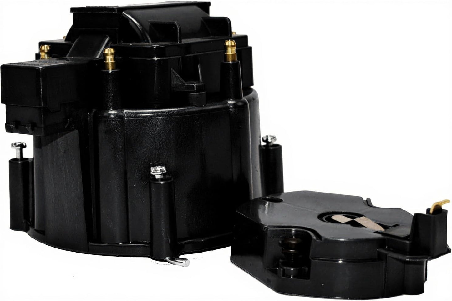 5 Star Speed HEI Distributor Cap, Rotor, and Coil Cover Kit Compatible with GM Style V6 (Black)