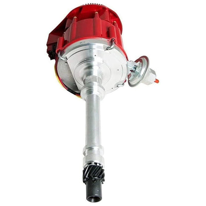 5 Star Speed HEI Distributor Kit Compatible with Chevy GM Small Block SBC 283 305 307 327 350 400 with 8.0mm Under Exhaust Spark Plug Wires Red Cap