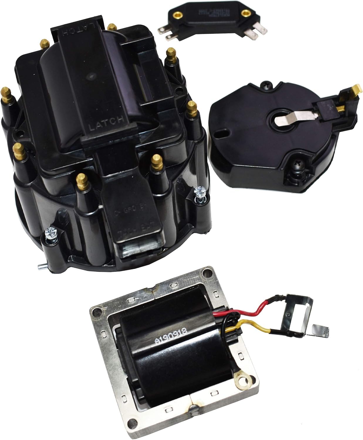 5 Star Speed HEI Distributor Tune-Up Kit with High Output Coil Compatible with GM Style V8 (Black)