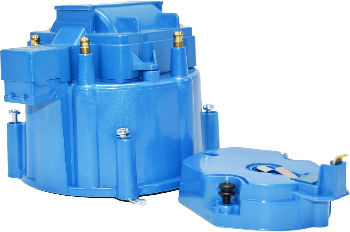 5 Star Speed HEI Distributor Cap, Rotor, and Coil Cover Kit Compatible with GM Style V6 (Blue)