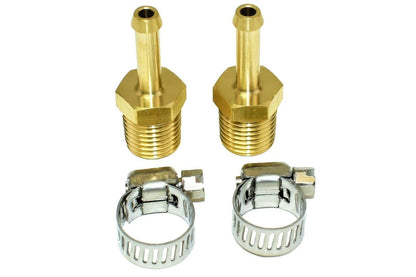 5 Star Speed 1/4" NPT to 1/4" Hose Fuel Line Fitting Kit with Hose Clamps