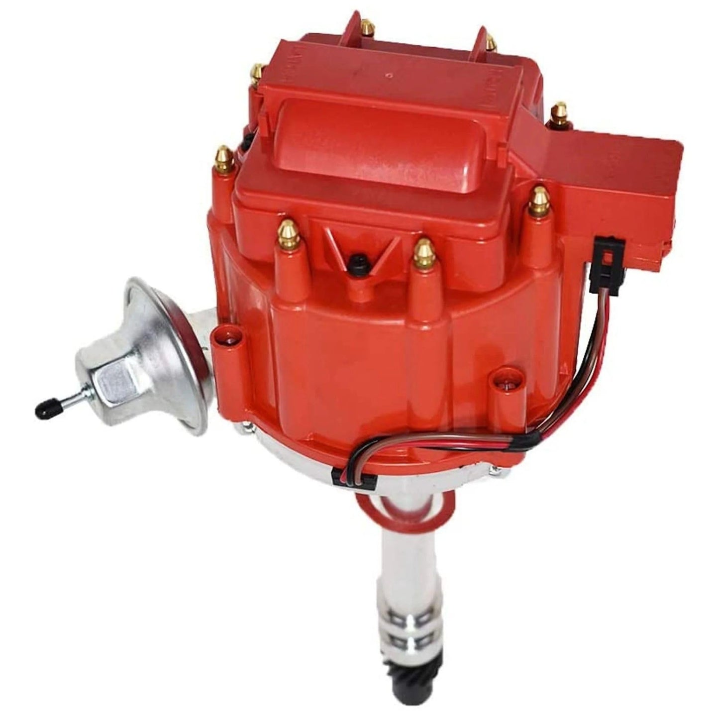 5 Star Speed HEI Distributor Kit Compatible with Chevy GM Small Block SBC 283 305 307 327 350 400 with 8.0mm Under Exhaust Spark Plug Wires Red Cap