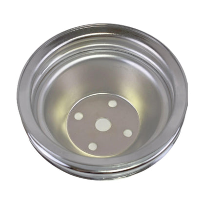 5 Star Speed Water Pump Pulley Double-Groove SWP Short Water Pump Compatible with Small Block Chevy SBC 262 265 267 283 302 305 307 327 350 400 Chrome