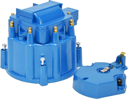 5 Star Speed HEI Distributor Cap, Rotor, and Coil Cover Kit Compatible with GM Style V8 (Blue)