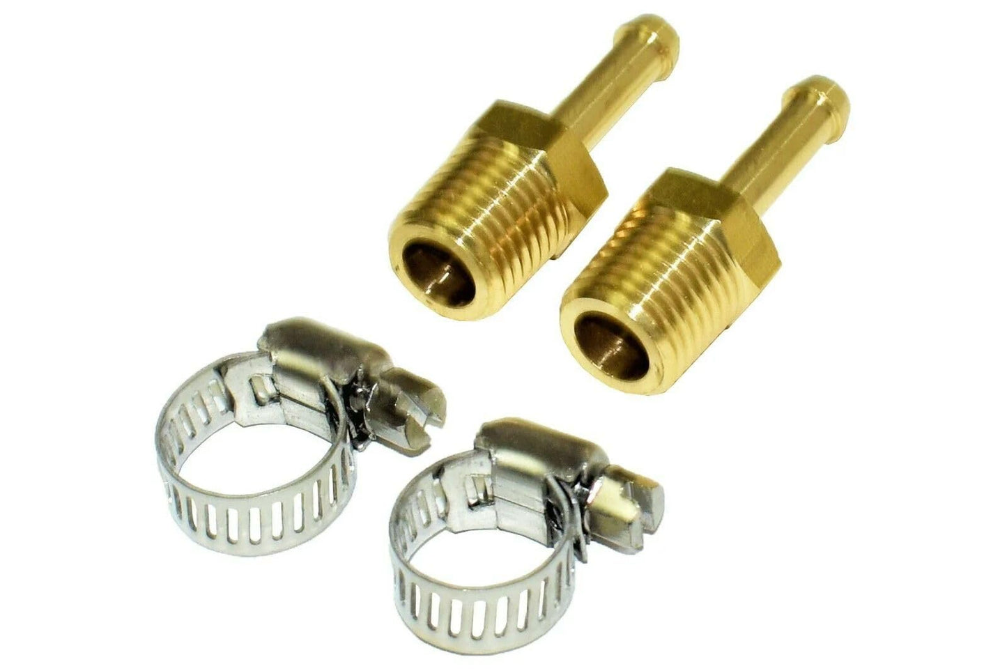 5 Star Speed 1/4" NPT to 1/4" Hose Fuel Line Fitting Kit with Hose Clamps