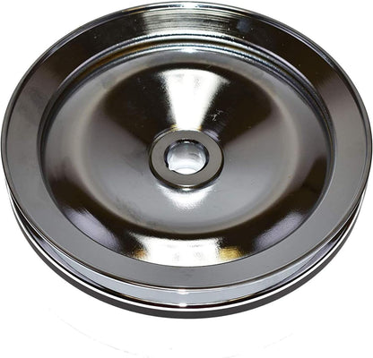 5 Star Speed Chrome Power Steering Pump Pulley 1 Groove 5/8 Keyway Compatible with Chevy GM 1955–1972