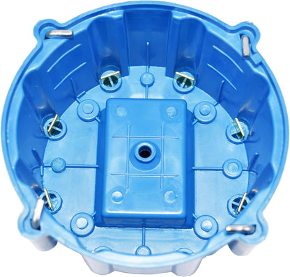 5 Star Speed HEI Distributor Cap, Rotor, and Coil Cover Kit Compatible with GM Style V8 (Blue)
