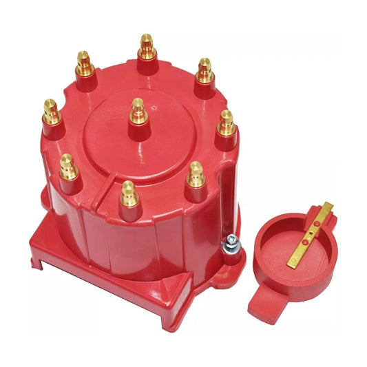 5 Star Speed 8-Cylinder EFI Distributor Cap and Rotor Kit Compatible with GM 454 305 350 Red