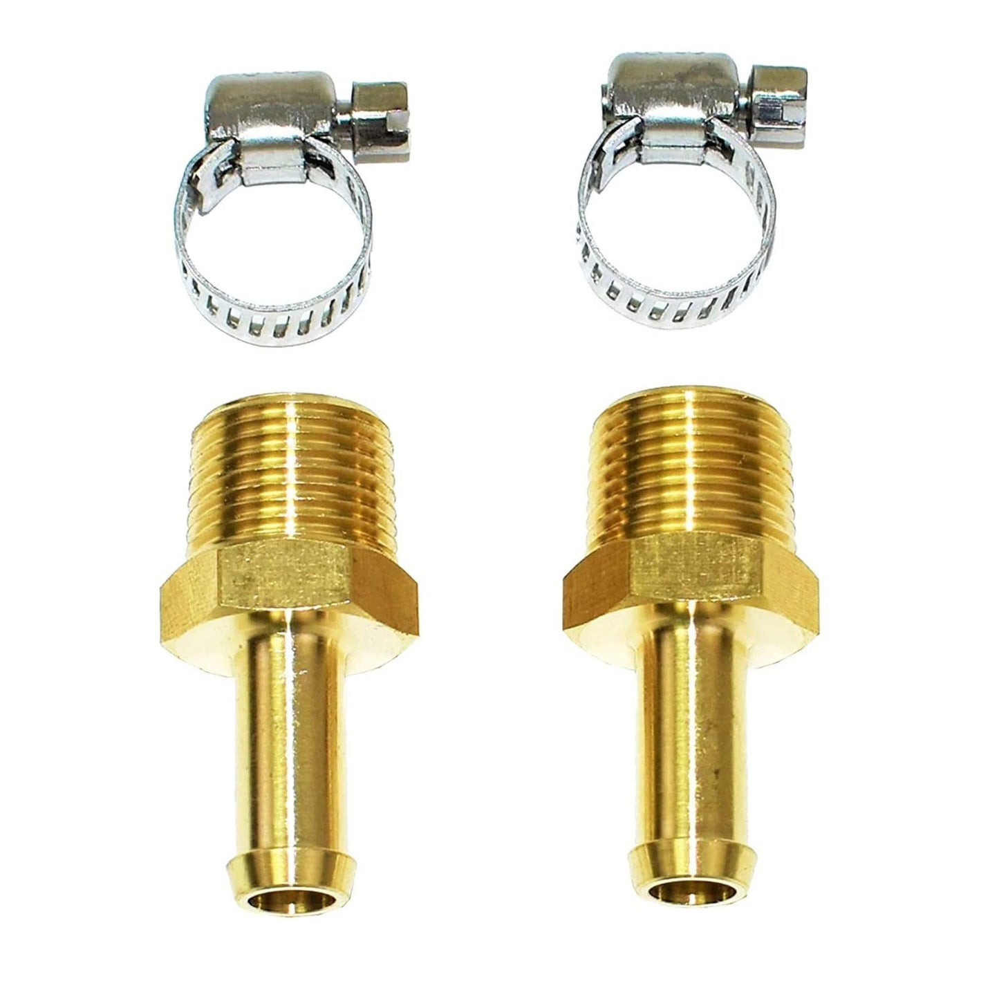 5 Star Speed 3/8" NPT to 3/8" Hose Fuel Line Fitting Kit with Hose Clamps