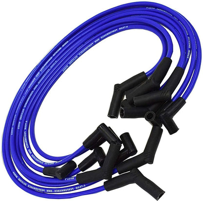 5 Star Speed HEI Distributor Kit Compatible with Ford 351W Windsor V8 Engines with 8.0mm Spark Plug Wires Blue