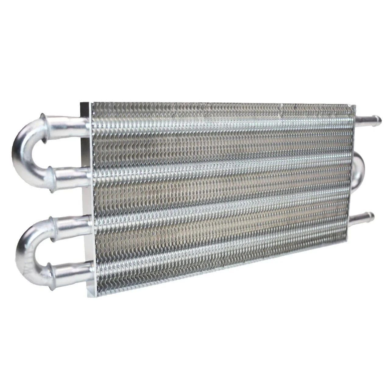 5 Star Speed Universal Transmission Oil Cooler Kit Compatible with Automatic Transmissions, 12-3/4 x 5 x 3/4 Inch Aluminum Tube and Fin Cooler, 3/8 Inch Hose Barb Fittings