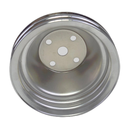 5 Star Speed Water Pump Pulley Double-Groove SWP Short Water Pump Compatible with Small Block Chevy SBC 262 265 267 283 302 305 307 327 350 400 Chrome