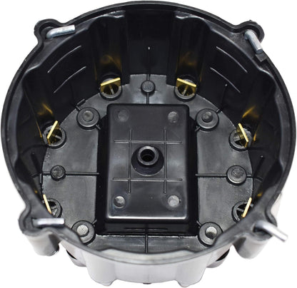 5 Star Speed HEI Distributor Cap, Rotor, and Coil Cover Kit Compatible with GM Style V8 (Black)