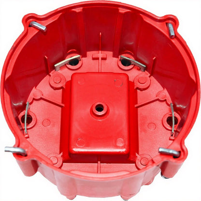 5 Star Speed HEI Distributor Cap, Rotor, and Coil Cover Kit Compatible with GM Style V6 (Red)
