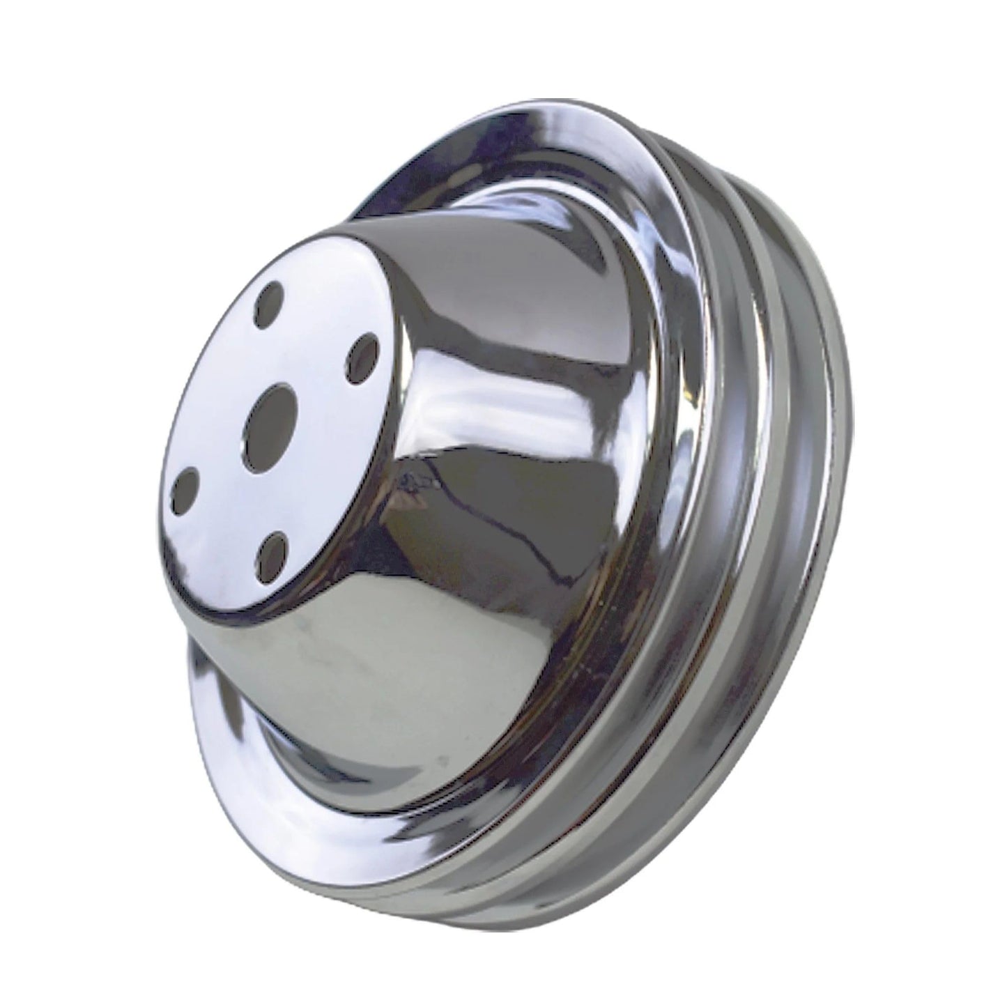 5 Star Speed Water Pump Pulley Double-Groove SWP Short Water Pump Compatible with Small Block Chevy SBC 262 265 267 283 302 305 307 327 350 400 Chrome