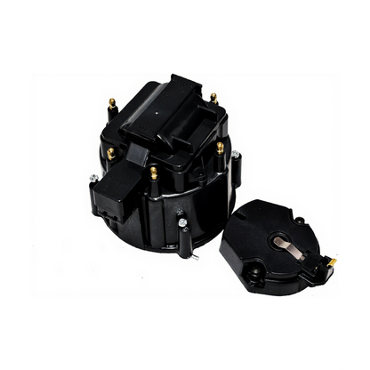 5 Star Speed HEI Distributor Cap, Rotor, and Coil Cover Kit Compatible with GM Style V6 (Black)