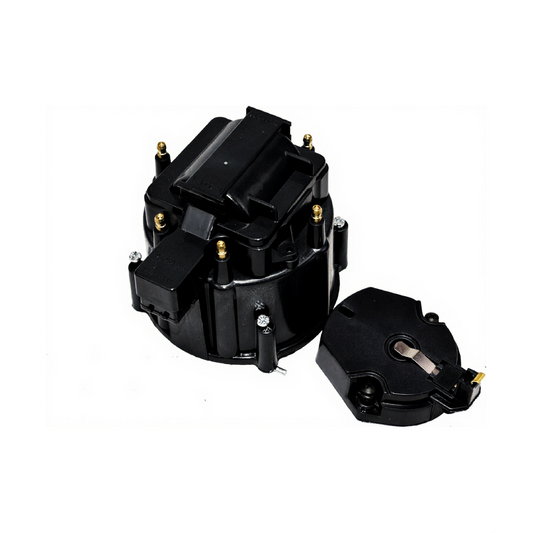 5 Star Speed HEI Distributor Cap, Rotor, and Coil Cover Kit Compatible with GM Style V6 (Black)