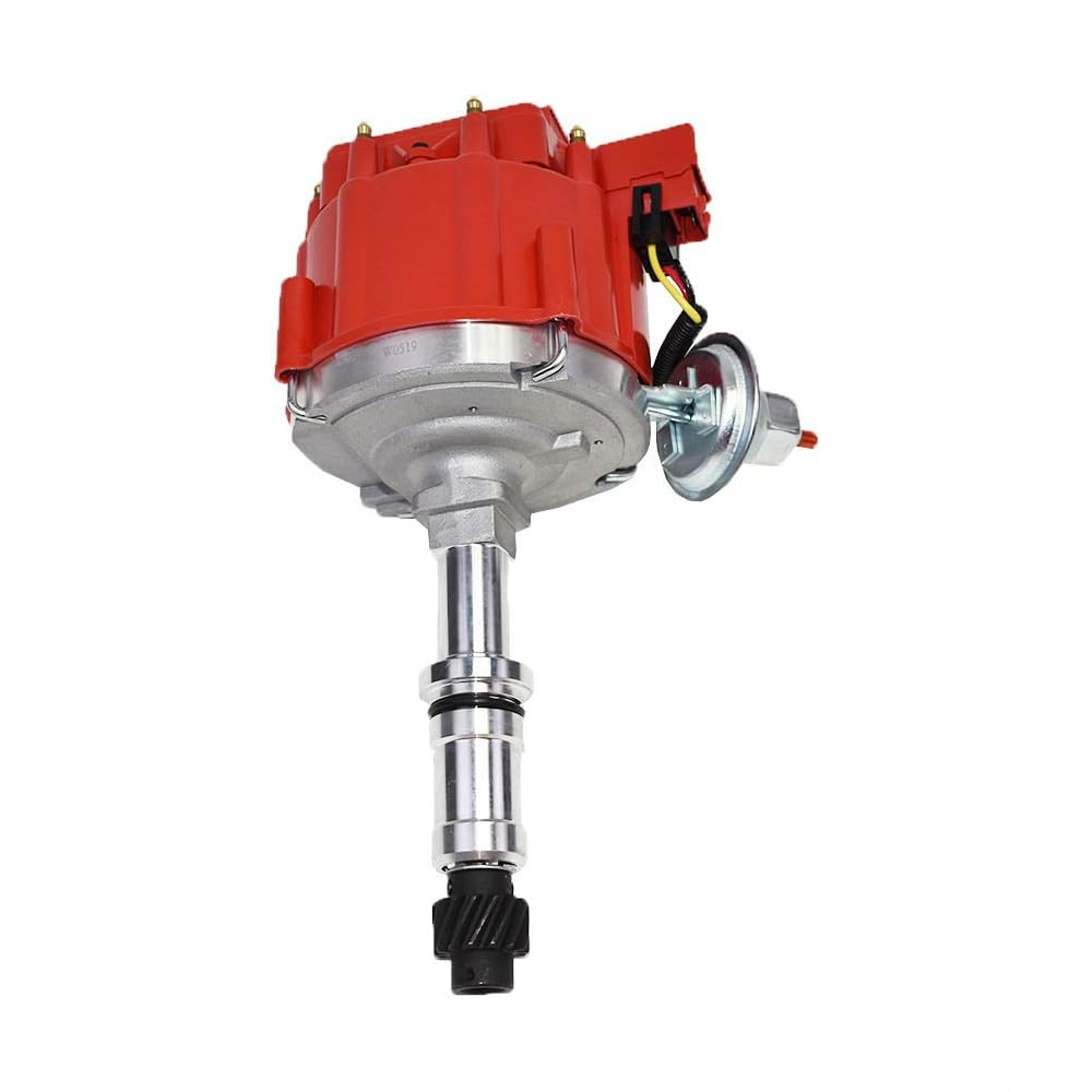 5 Star Speed HEI Distributor Compatible with Buick Small Block 215 340 350 V8 Engines with 65K Volt Coil, One-Wire Installation, Red Cap