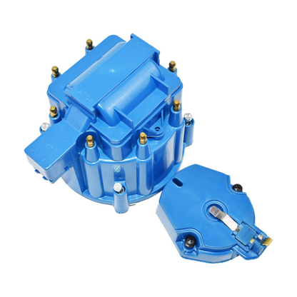 5 Star Speed HEI Distributor Cap, Rotor, and Coil Cover Kit Compatible with GM Style V8 (Blue)