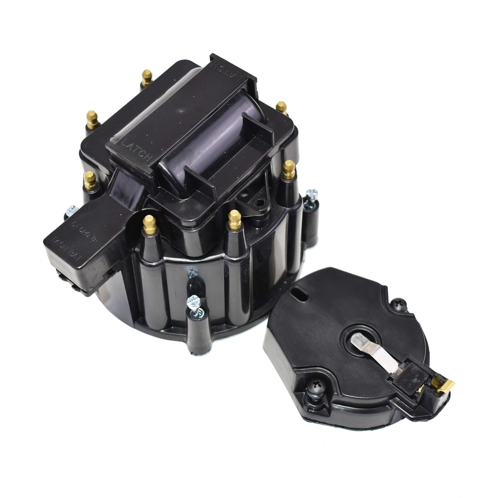 5 Star Speed HEI Distributor Cap, Rotor, and Coil Cover Kit Compatible with GM Style V8 (Black)