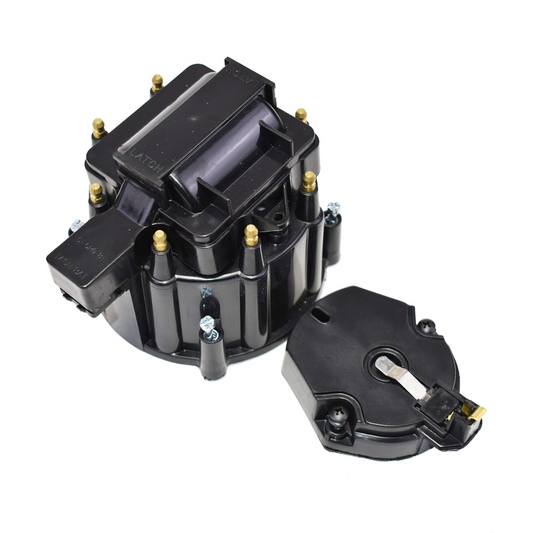 5 Star Speed HEI Distributor Cap, Rotor, and Coil Cover Kit Compatible with GM Style V8 (Black)