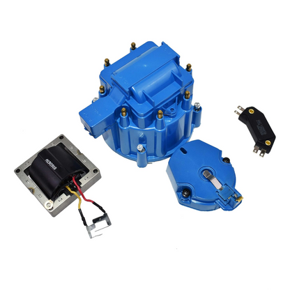 5 Star Speed HEI Distributor Tune-Up Kit with High Output Coil Compatible with GM Style V8 (Blue)
